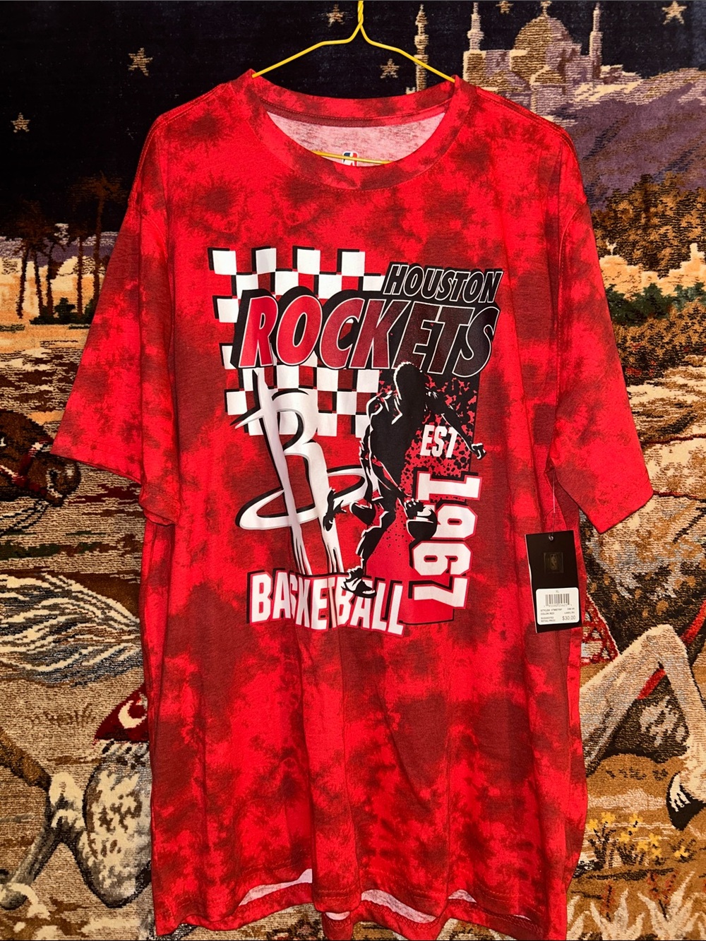 NBA Red and Black Houston Rockets Graphic Tee